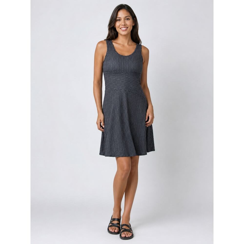 prAna Amelie Sleeveless Stretch Dress Gray Black Fit & Flare Size Small